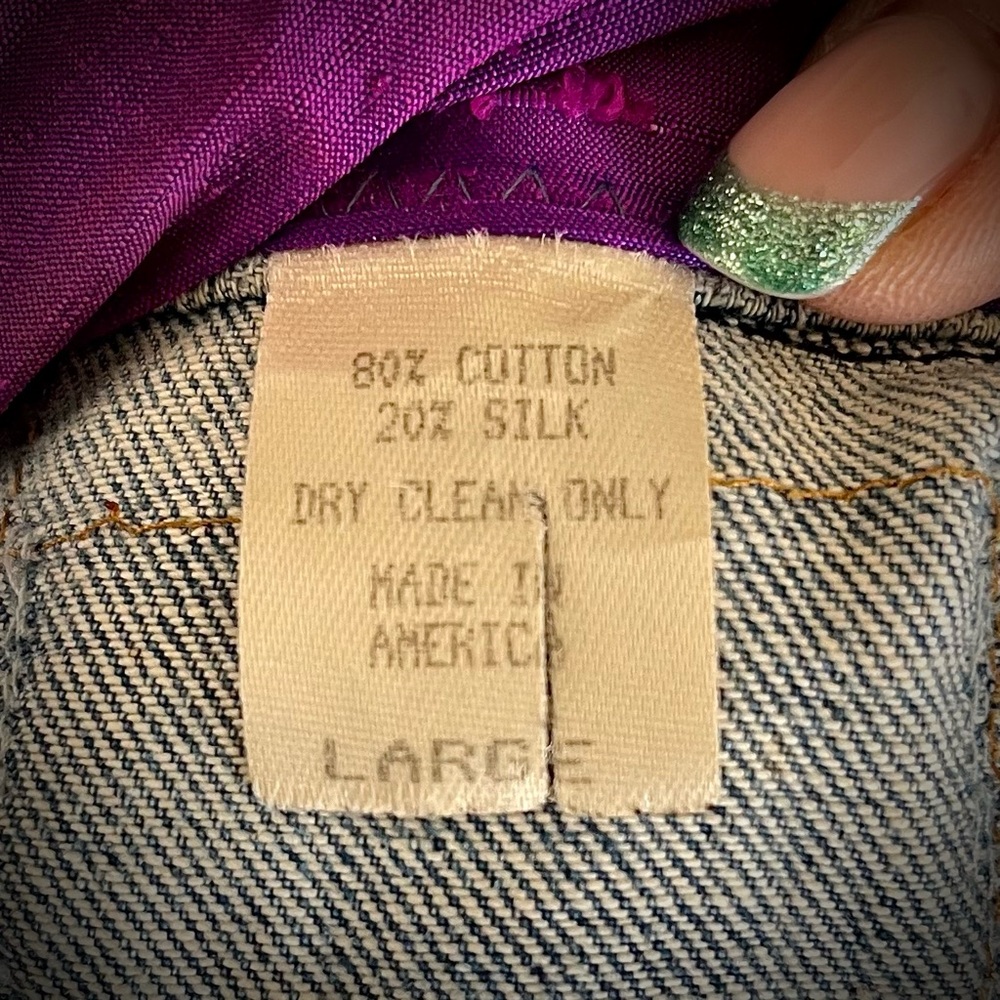 Bella Dahl Vintage Levis blue Jean Jacket silk L - Picture 5 of 8